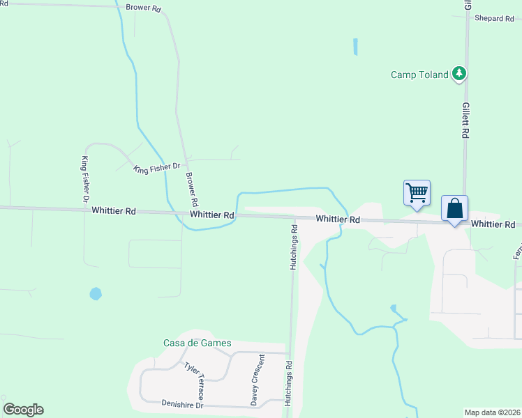 map of restaurants, bars, coffee shops, grocery stores, and more near 285 Whittier Road in Spencerport