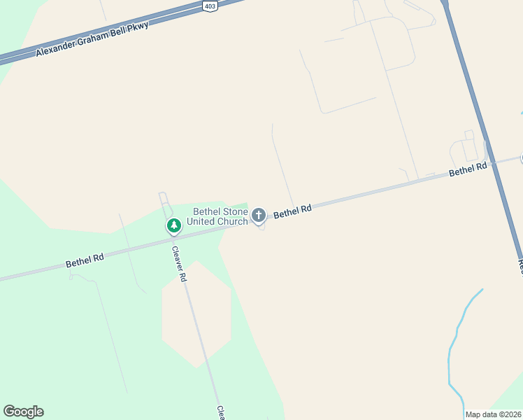 map of restaurants, bars, coffee shops, grocery stores, and more near 154 Bethel Road in Brantford