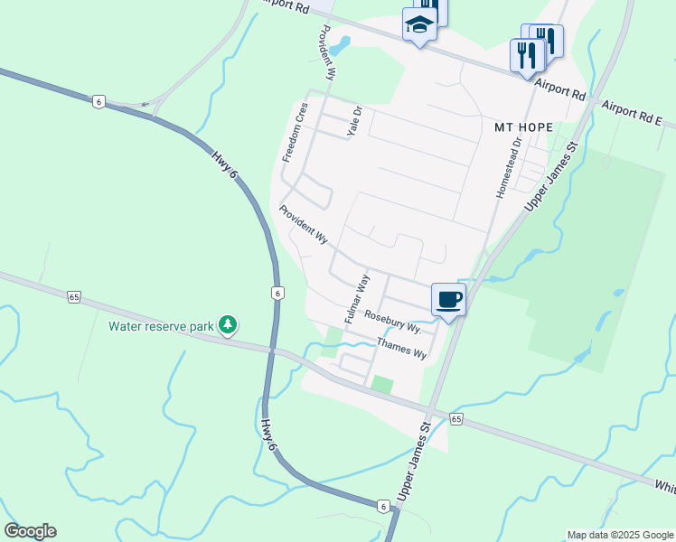 map of restaurants, bars, coffee shops, grocery stores, and more near 39 Solsbury Crescent in Hamilton