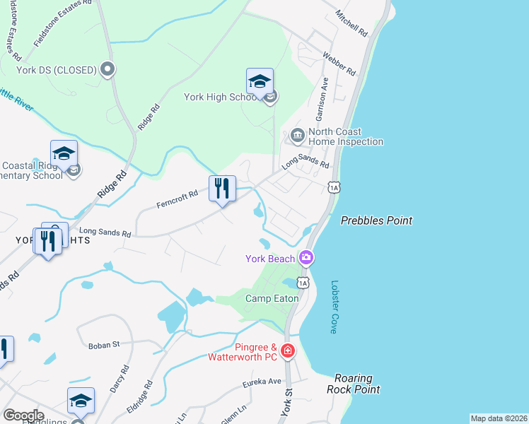 map of restaurants, bars, coffee shops, grocery stores, and more near 2 Surf Avenue in York