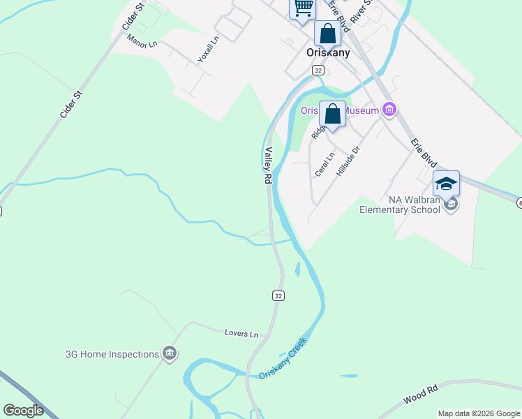 map of restaurants, bars, coffee shops, grocery stores, and more near 5539 Valley Road in Oriskany