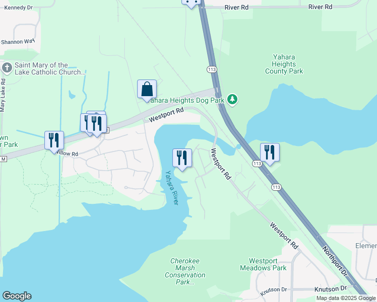 map of restaurants, bars, coffee shops, grocery stores, and more near 5363 Brickson Park Road in Madison