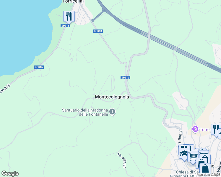 map of restaurants, bars, coffee shops, grocery stores, and more near 1 Via Porta Nuova in Montecolognola