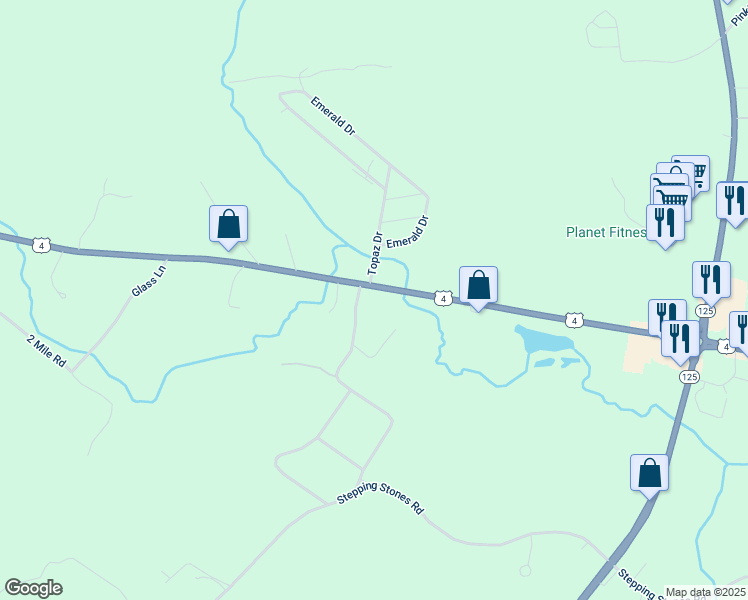map of restaurants, bars, coffee shops, grocery stores, and more near 47 Old Concord Turnpike in Barrington