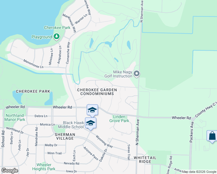 map of restaurants, bars, coffee shops, grocery stores, and more near 86 Golf Parkway in Madison
