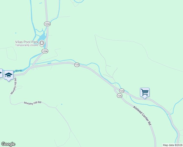 map of restaurants, bars, coffee shops, grocery stores, and more near Forest Road in Alstead