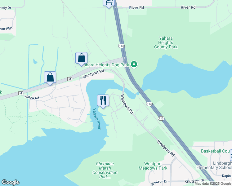 map of restaurants, bars, coffee shops, grocery stores, and more near 5363 Brickson Park Road in Madison