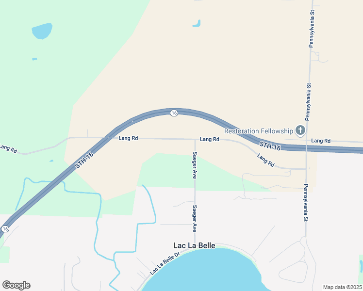 map of restaurants, bars, coffee shops, grocery stores, and more near N71W39527 Lang Road in Oconomowoc