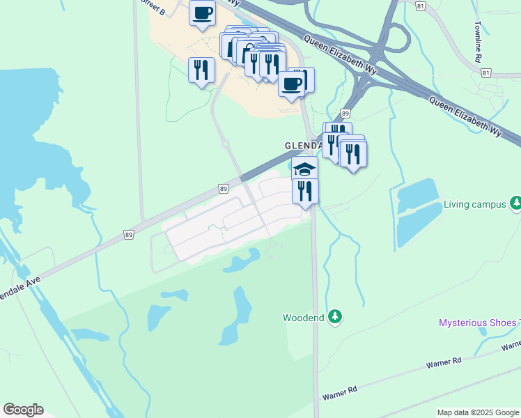 map of restaurants, bars, coffee shops, grocery stores, and more near 39 Niagara-on-the-Green Boulevard in Niagara-on-the-Lake