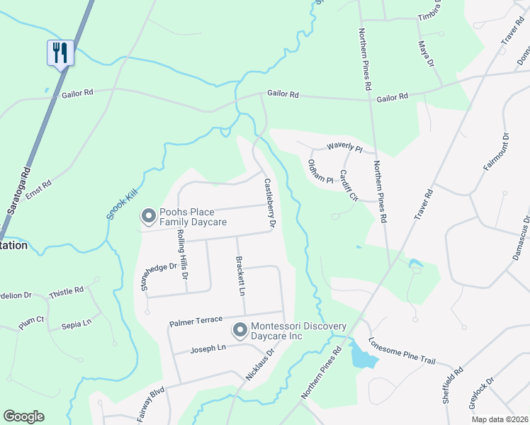 map of restaurants, bars, coffee shops, grocery stores, and more near 29 Castleberry Drive in Gansevoort