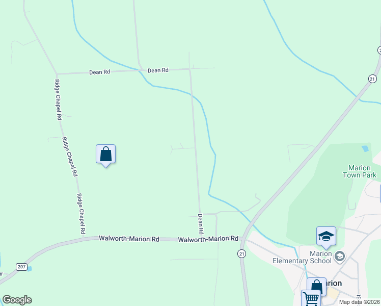 map of restaurants, bars, coffee shops, grocery stores, and more near 3975 Dean Road in Marion