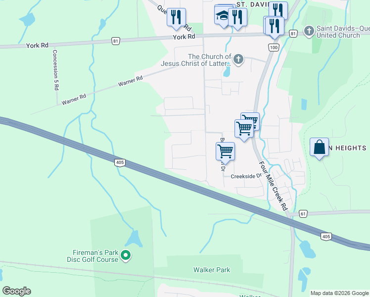 map of restaurants, bars, coffee shops, grocery stores, and more near 56 Kenmir Avenue in Niagara-on-the-Lake
