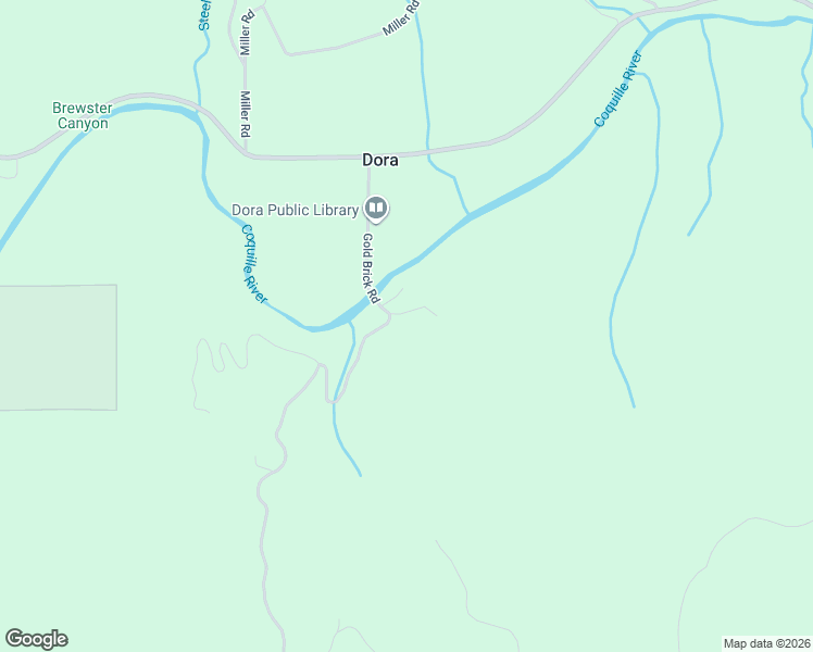 map of restaurants, bars, coffee shops, grocery stores, and more near 56027 Gold Brick Road in Myrtle Point