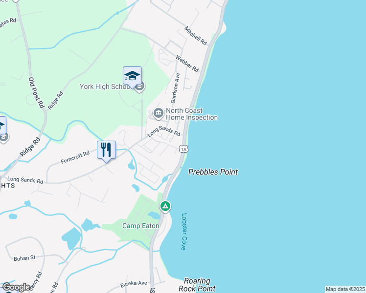 map of restaurants, bars, coffee shops, grocery stores, and more near 800 U.S. 1A in York