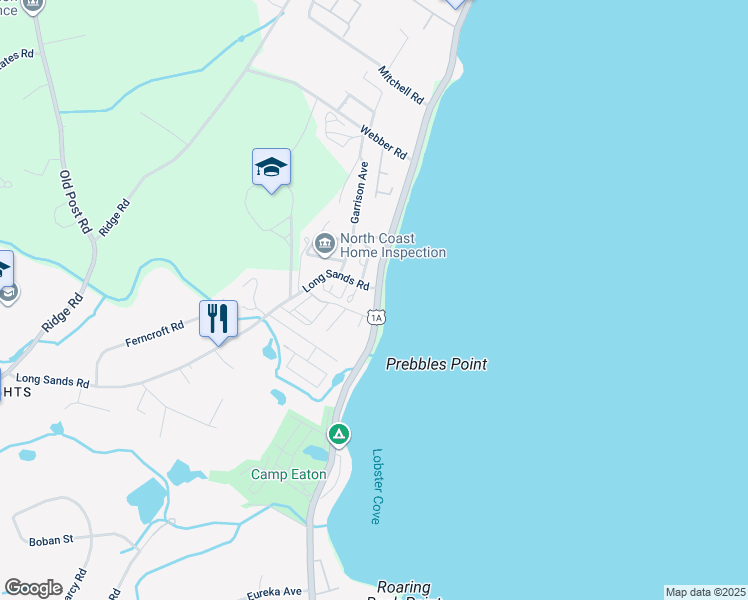 map of restaurants, bars, coffee shops, grocery stores, and more near 800 U.S. 1A in York
