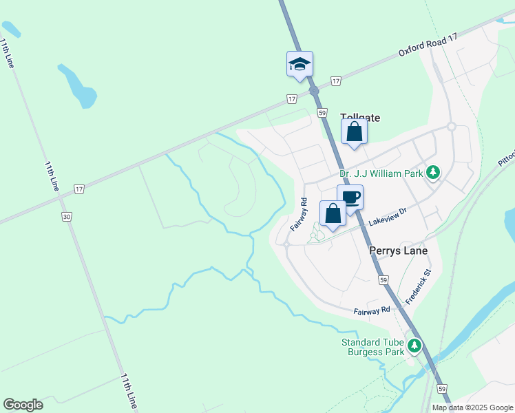 map of restaurants, bars, coffee shops, grocery stores, and more near 419 Masters Drive in Woodstock
