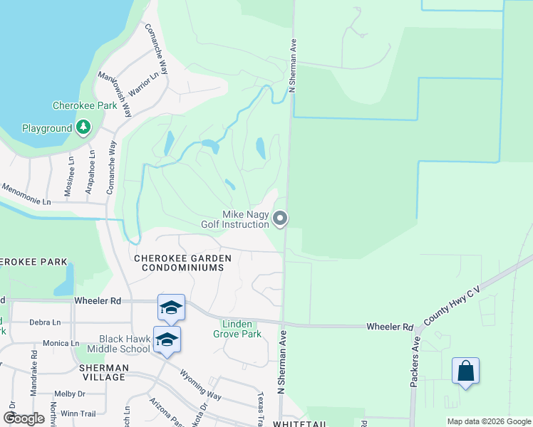 map of restaurants, bars, coffee shops, grocery stores, and more near 5224 Niblick Drive in Madison
