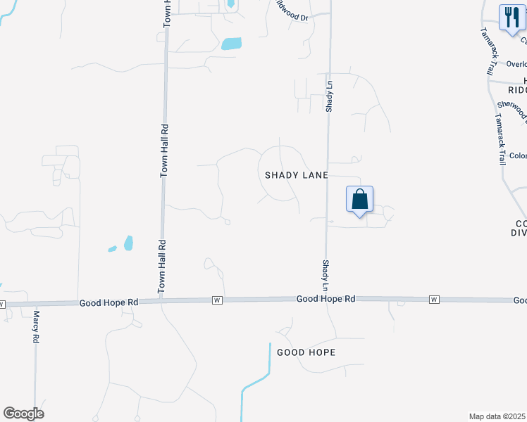 map of restaurants, bars, coffee shops, grocery stores, and more near N74W17525 Sunny Circle in Menomonee Falls
