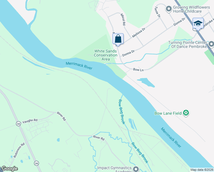 map of restaurants, bars, coffee shops, grocery stores, and more near 14 Ferry Road in Bow