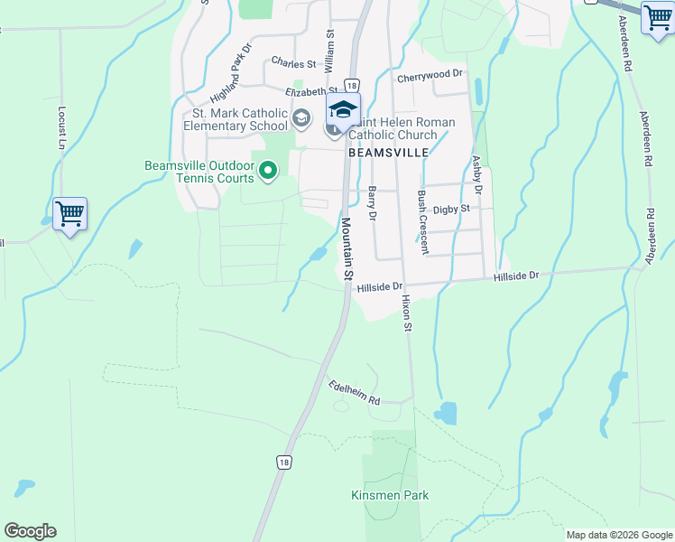map of restaurants, bars, coffee shops, grocery stores, and more near 4016 Mountain Street in Lincoln