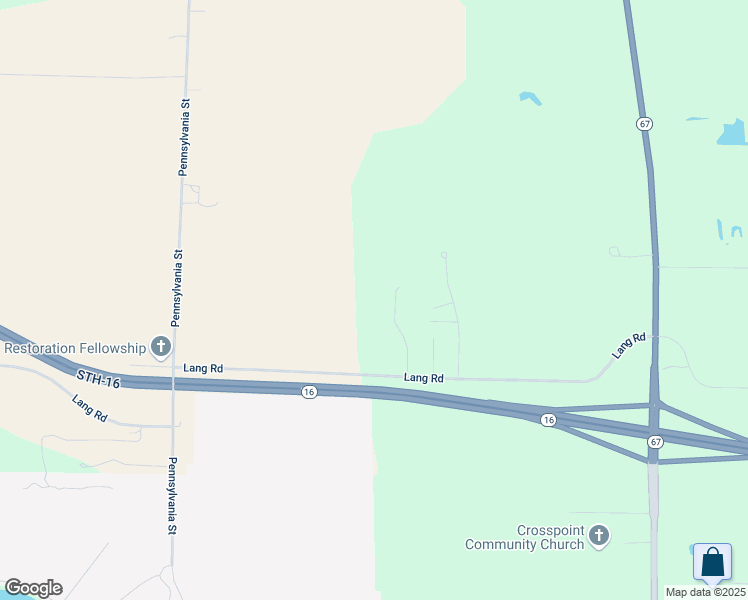 map of restaurants, bars, coffee shops, grocery stores, and more near N72W38508 Lang Road in Oconomowoc