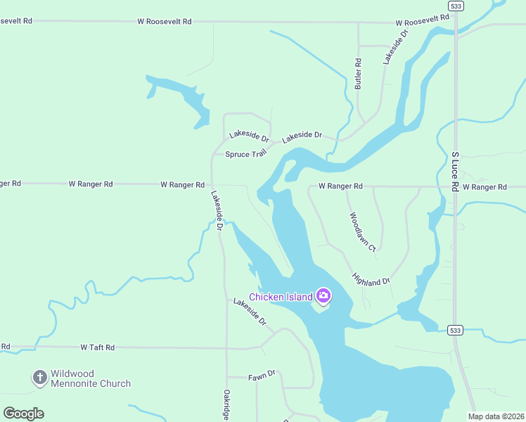map of restaurants, bars, coffee shops, grocery stores, and more near 9553 Lakeview Court in Perrinton