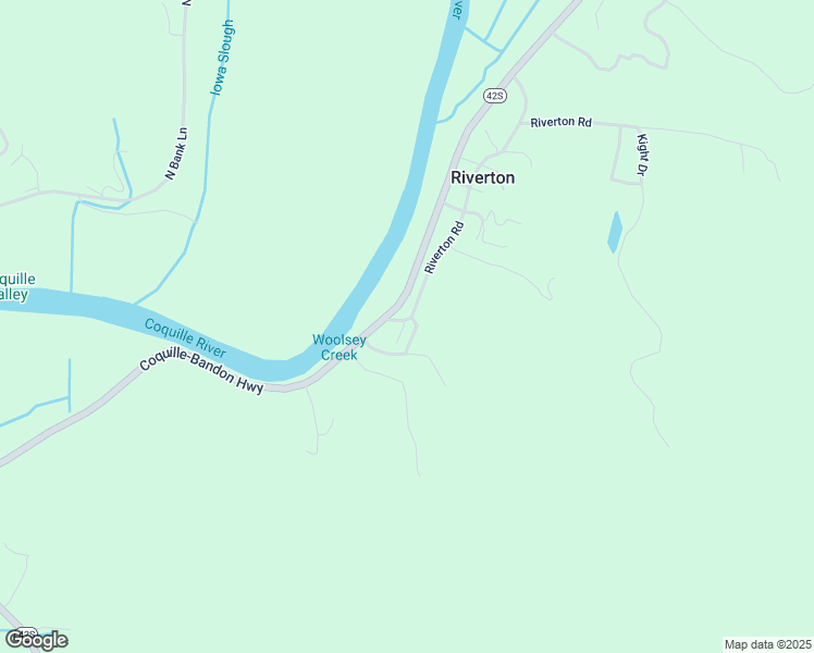 map of restaurants, bars, coffee shops, grocery stores, and more near 56490 Riverton Road in Coquille