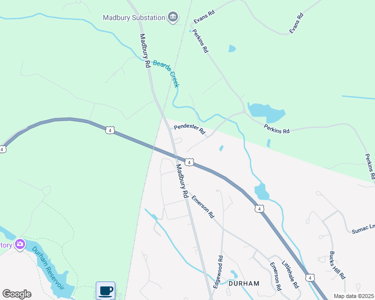 map of restaurants, bars, coffee shops, grocery stores, and more near 1 Pendexter Road in Durham