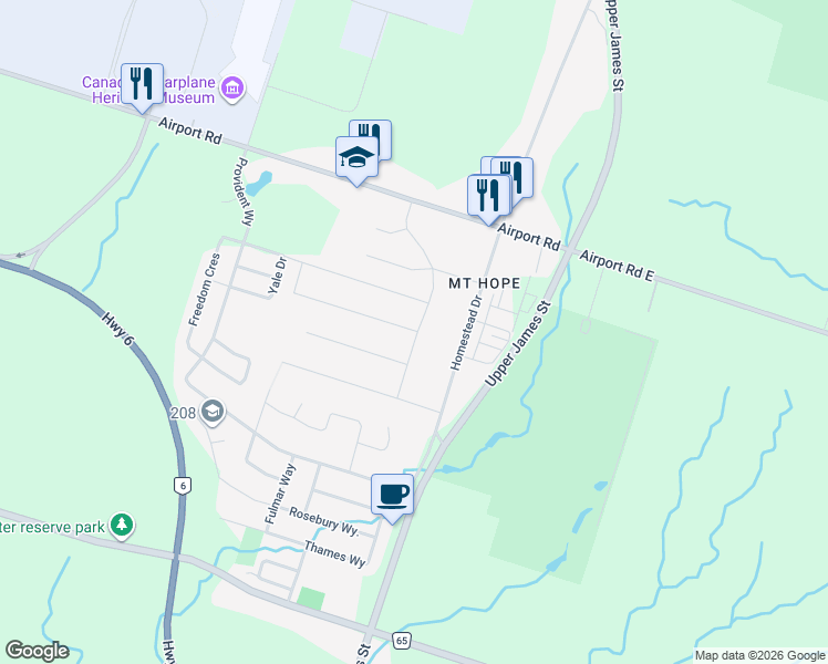 map of restaurants, bars, coffee shops, grocery stores, and more near 90 Marion Street in Hamilton