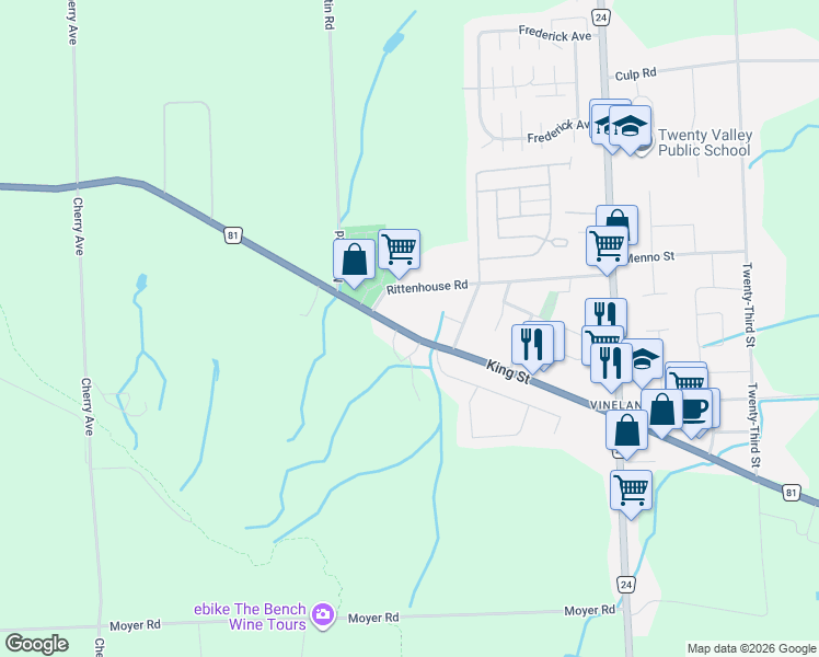 map of restaurants, bars, coffee shops, grocery stores, and more near 3545 King Street in Lincoln
