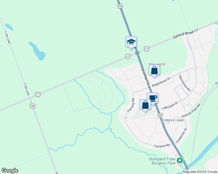 map of restaurants, bars, coffee shops, grocery stores, and more near in Woodstock