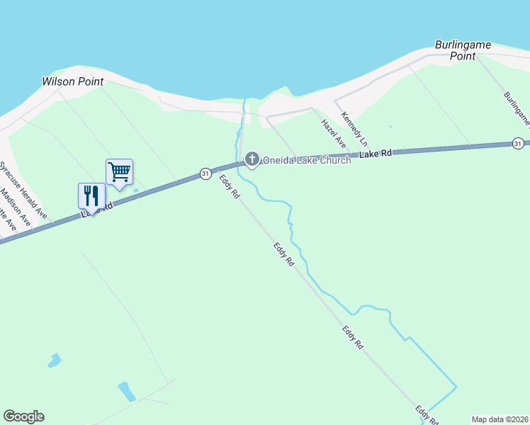 map of restaurants, bars, coffee shops, grocery stores, and more near 8926 Eddy Rd in Canastota
