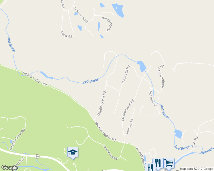 map of restaurants, bars, coffee shops, grocery stores, and more near 6 Burnt Hill Lane in Winhall