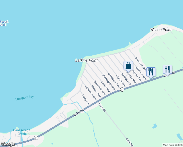 map of restaurants, bars, coffee shops, grocery stores, and more near 125 Roosevelt Avenue in Canastota