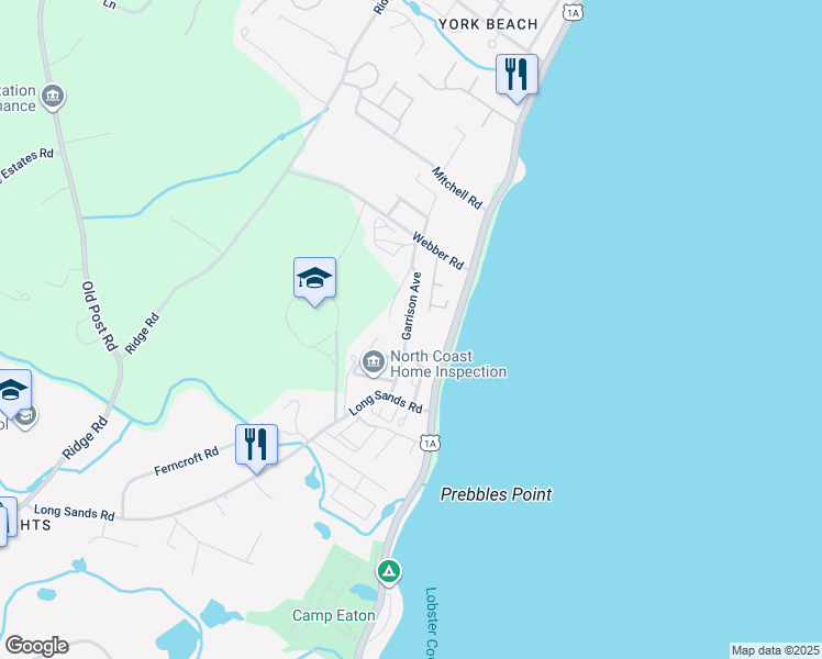 map of restaurants, bars, coffee shops, grocery stores, and more near 18 Cottage Lane in York