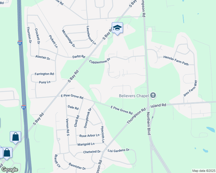 map of restaurants, bars, coffee shops, grocery stores, and more near 6117 Palm Summit Cir in Cicero