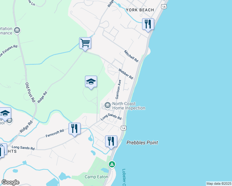 map of restaurants, bars, coffee shops, grocery stores, and more near 18 Cottage Lane in York