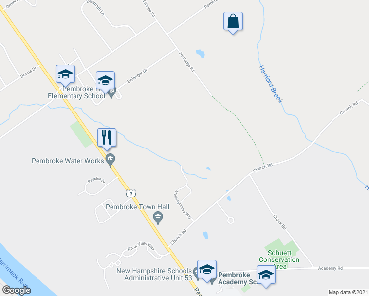 map of restaurants, bars, coffee shops, grocery stores, and more near 335 Pembroke Street in Pembroke