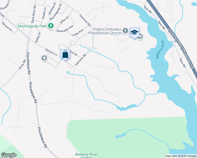 map of restaurants, bars, coffee shops, grocery stores, and more near Spruce Lane Extension in Dover