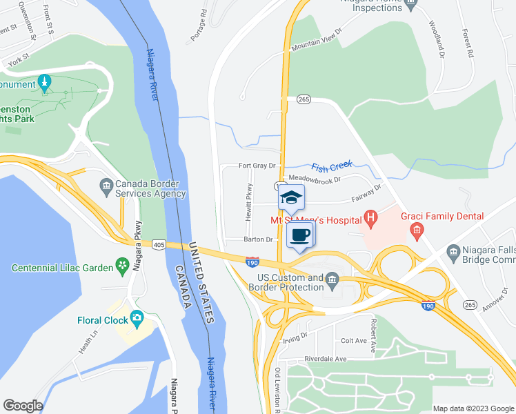 map of restaurants, bars, coffee shops, grocery stores, and more near 5259 Kenneth Avenue in Lewiston