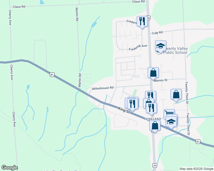 map of restaurants, bars, coffee shops, grocery stores, and more near 3523 Rittenhouse Road in Lincoln