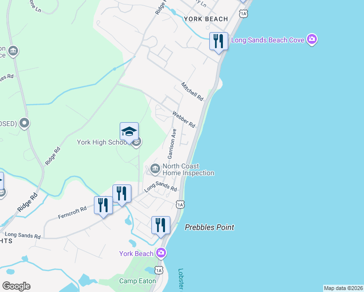 map of restaurants, bars, coffee shops, grocery stores, and more near 6 Kerry Road in York