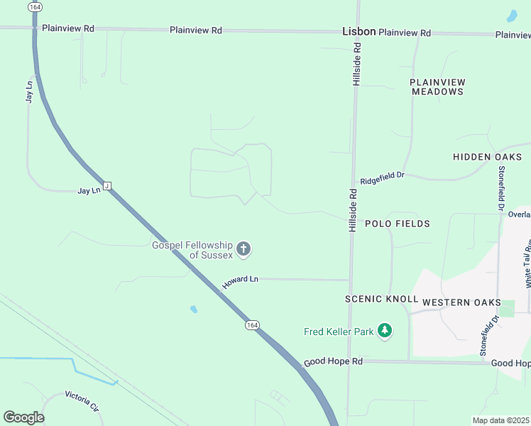 map of restaurants, bars, coffee shops, grocery stores, and more near W249N7416 Hillside Road in Sussex