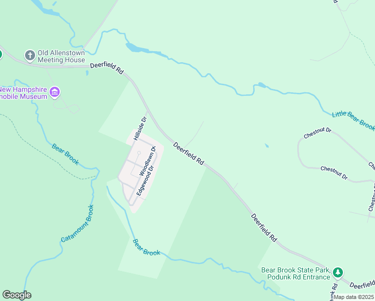 map of restaurants, bars, coffee shops, grocery stores, and more near 244 Deerfield Road in Allenstown