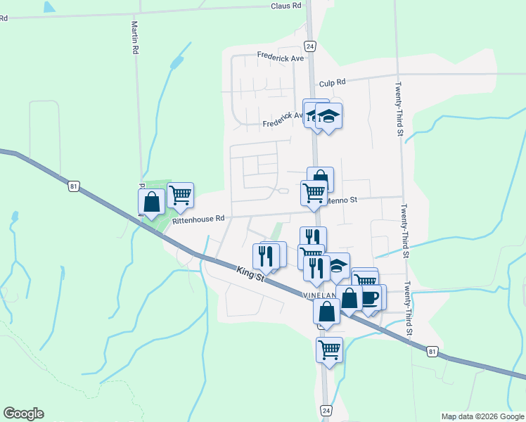 map of restaurants, bars, coffee shops, grocery stores, and more near 3459 Rittenhouse Road in Lincoln