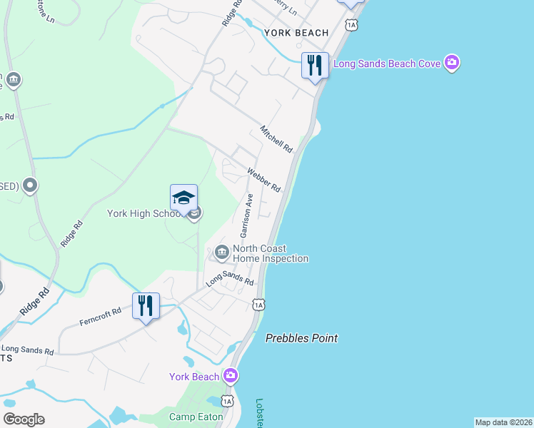 map of restaurants, bars, coffee shops, grocery stores, and more near 6 Kerry Road in York