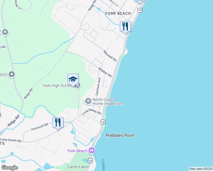 map of restaurants, bars, coffee shops, grocery stores, and more near 6 Kerry Road in York