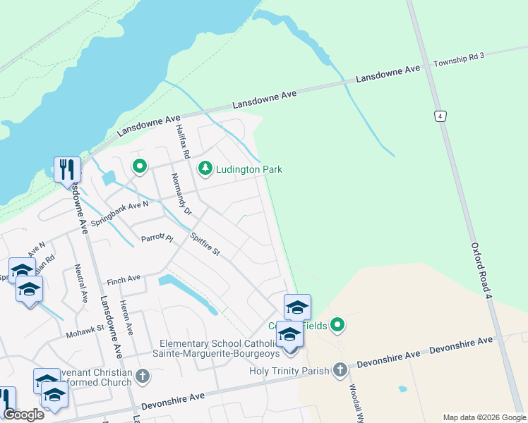 map of restaurants, bars, coffee shops, grocery stores, and more near Moro Place in Woodstock