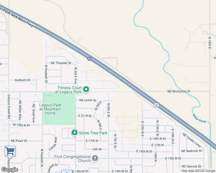 map of restaurants, bars, coffee shops, grocery stores, and more near 275 Northeast Greystone Loop in Mountain Home