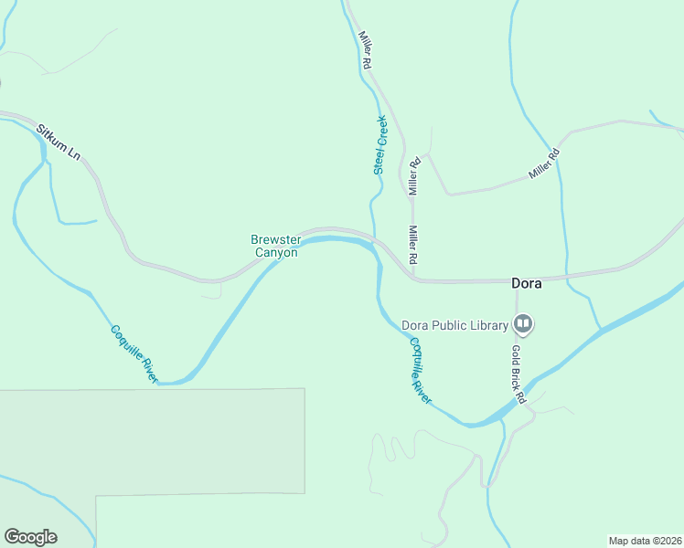 map of restaurants, bars, coffee shops, grocery stores, and more near Sitkum Lane in Myrtle Point